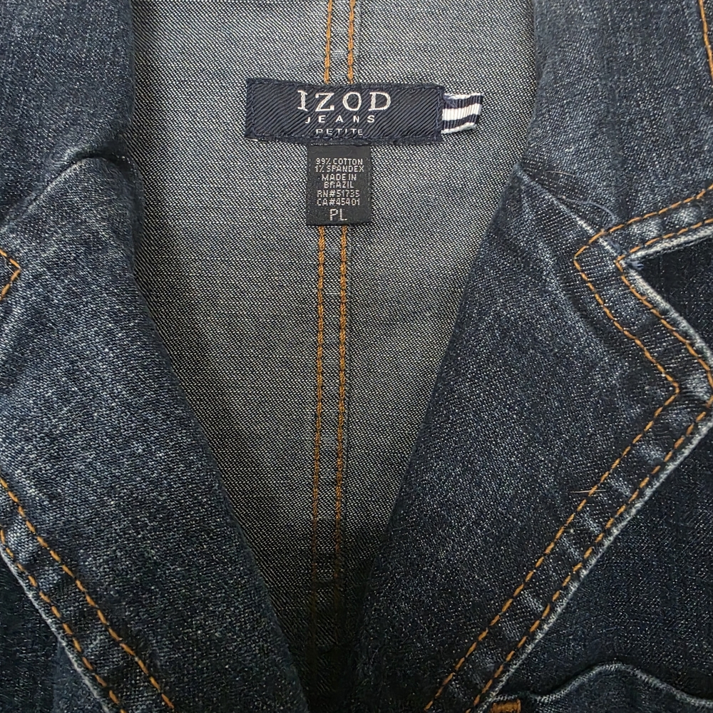 Izod Dark Blue Jean Jacket for Women - Picture 3 of 3
